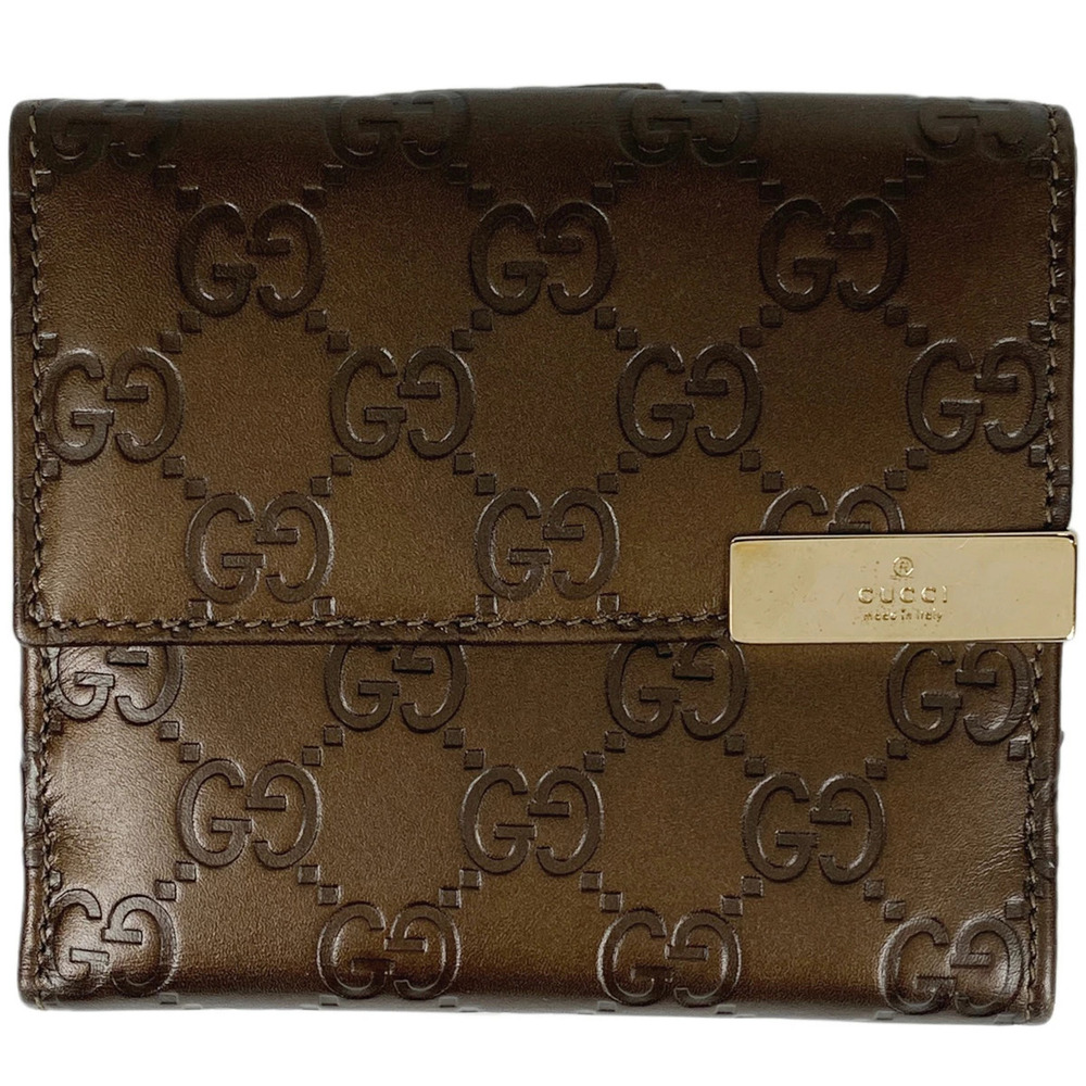 Gucci Guccissima Bi fold Wallet Billfold Wallet Signature Shima Guccissima